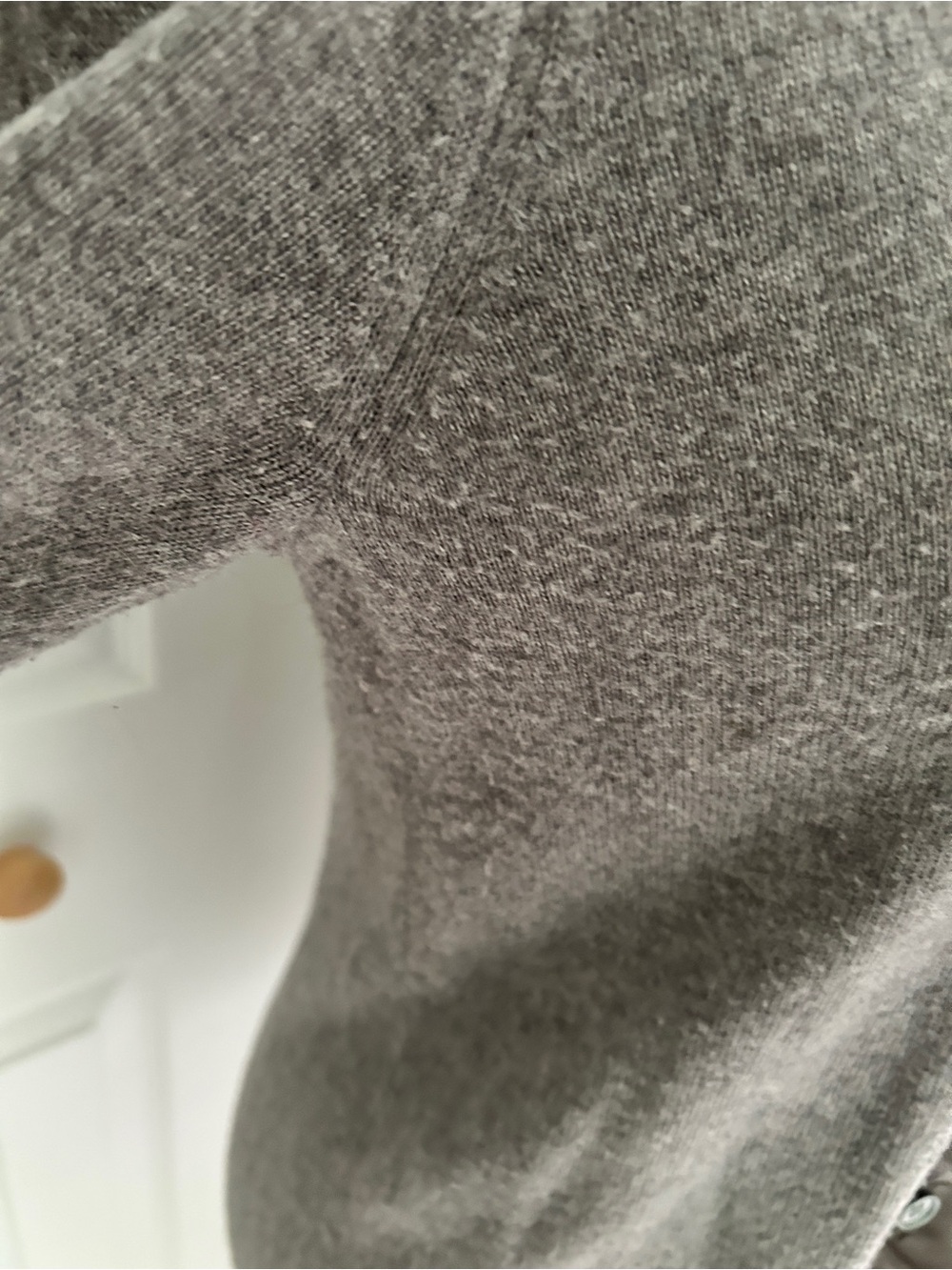 J. Crew Taupe Ruffle-Trim V-Neck Cardigan - Picture 5 of 6